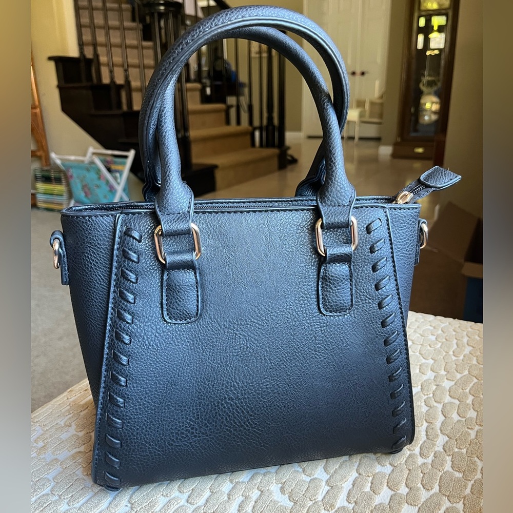 Faux leather small black purse